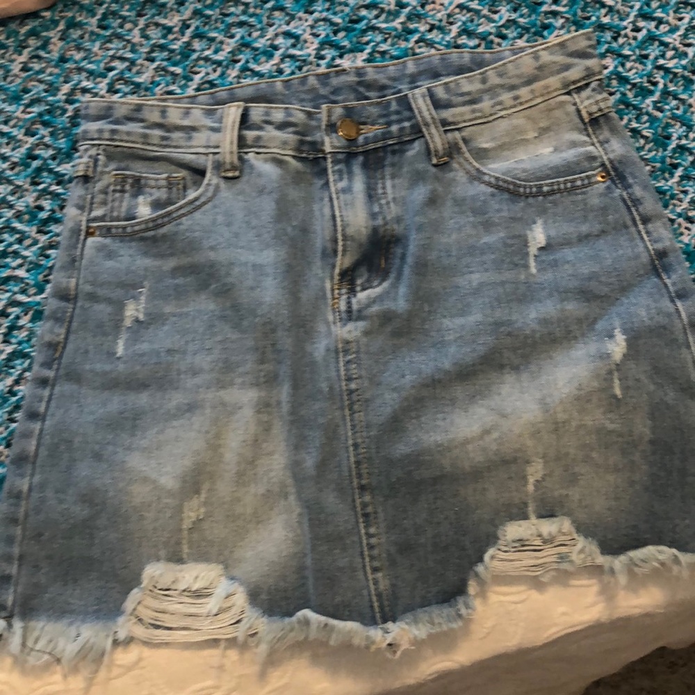Mini jean skirt